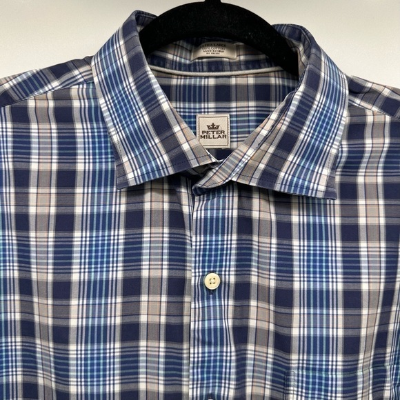 Peter Millar Plaid Long Sleeve Button Down Shirt Size XL - Picture 2 of 13